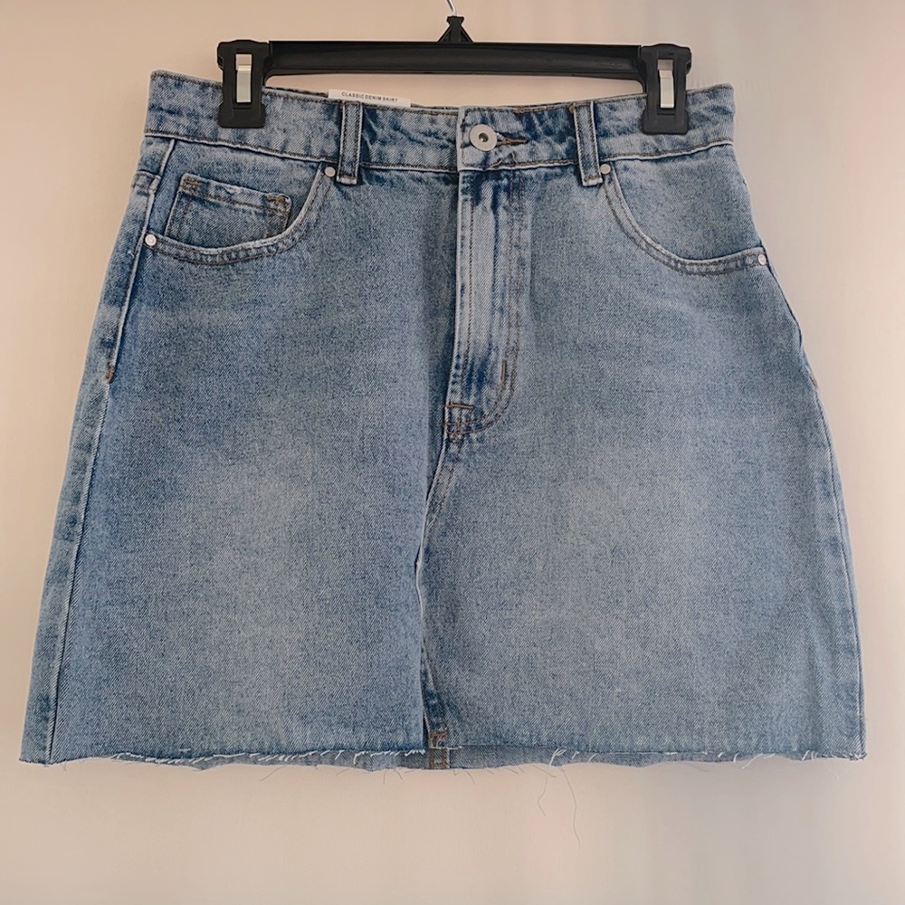Light-Wash Denim Skirt